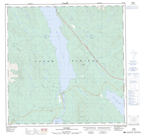 105D08 Tagish Canadian topographic map, 1:50,000 scale