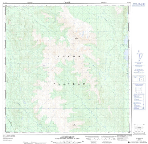 105D15 Joe Mountain Canadian topographic map, 1:50,000 scale