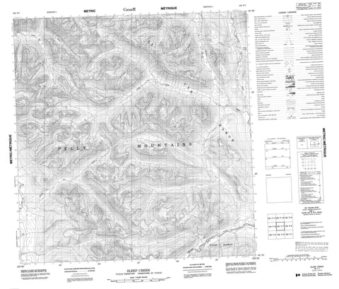105F07 Sleep Creek Canadian topographic map, 1:50,000 scale