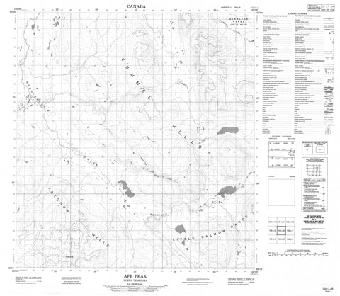 105L06 Afe Peak Canadian topographic map, 1:50,000 scale