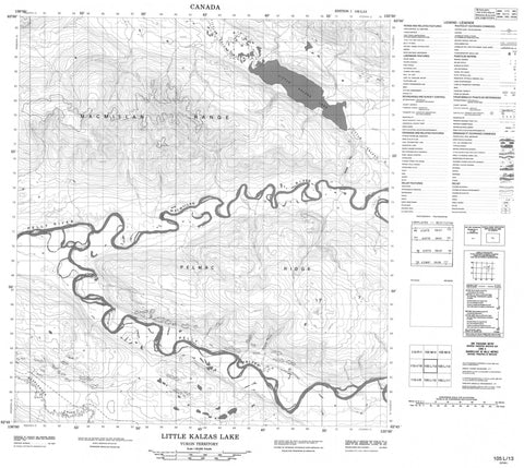 105L13 Little Kalzas Lake Canadian topographic map, 1:50,000 scale