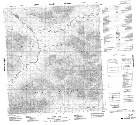 105N09 West Lake Canadian topographic map, 1:50,000 scale