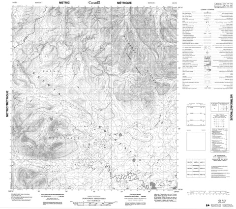 105P03 No Title Canadian topographic map, 1:50,000 scale