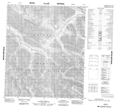 106B15 No Title Canadian topographic map, 1:50,000 scale