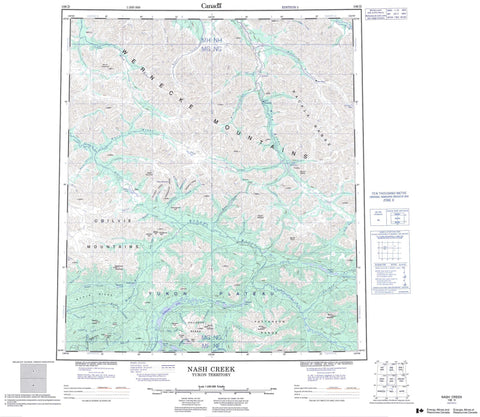 106D Nash Creek Canadian topographic map, 1:250,000 scale