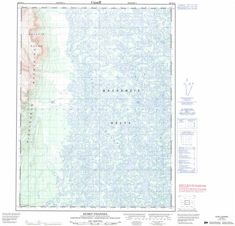 106M14 Husky Channel Canadian topographic map, 1:50,000 scale