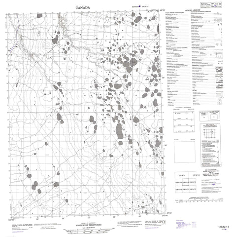 106N14 No Title Canadian topographic map, 1:50,000 scale
