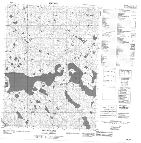 106O14 Tenlen Lake Canadian topographic map, 1:50,000 scale