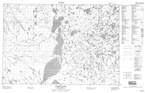 107A10 Crossley Lakes Canadian topographic map, 1:50,000 scale