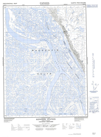 107B11E Reindeer Station Canadian topographic map, 1:50,000 scale