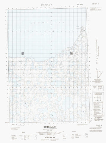 107C07E Kittigazuit Canadian topographic map, 1:50,000 scale