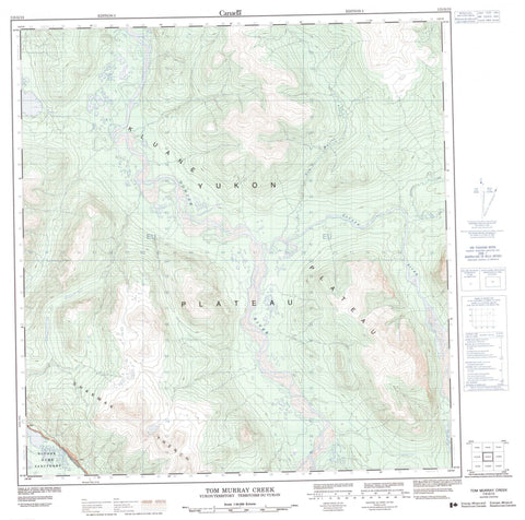 115G13 Tom Murray Creek Canadian topographic map, 1:50,000 scale