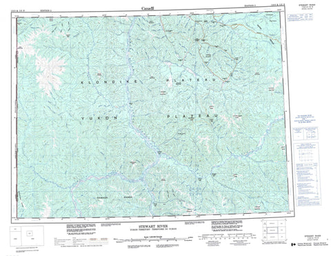 115O Stewart River Canadian topographic map, 1:250,000 scale