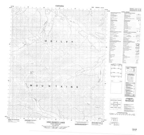 116A06 One Eighty Lake Canadian topographic map, 1:50,000 scale