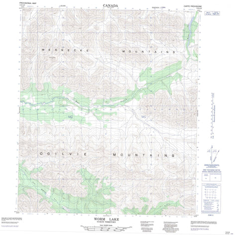 116A08 Worm Lake Canadian topographic map, 1:50,000 scale
