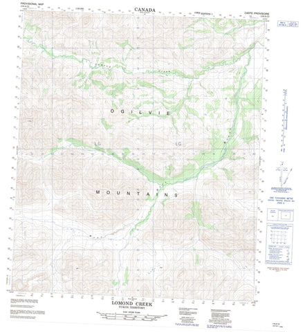 116A12 Lomond Creek Canadian topographic map, 1:50,000 scale