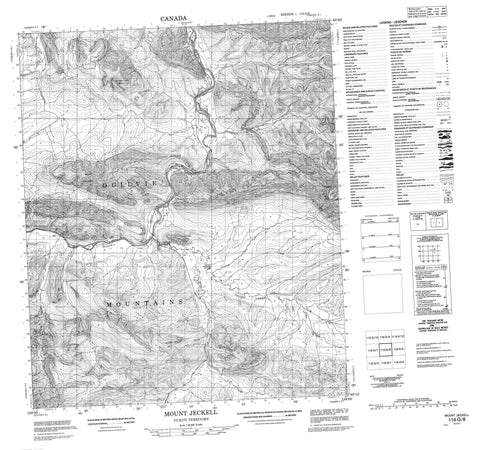 116G08 Mount Jeckell Canadian topographic map, 1:50,000 scale