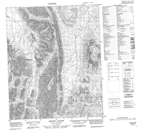 116G10 Mount Cluett Canadian topographic map, 1:50,000 scale