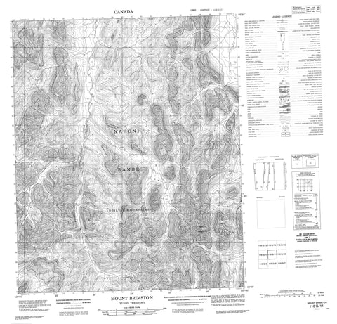116G11 Mount Brimston Canadian topographic map, 1:50,000 scale