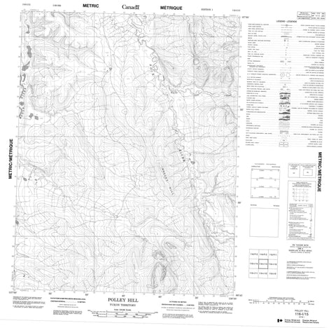 116I15 Polley Hill Canadian topographic map, 1:50,000 scale