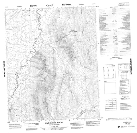 116J02 Cathedral Rocks Canadian topographic map, 1:50,000 scale