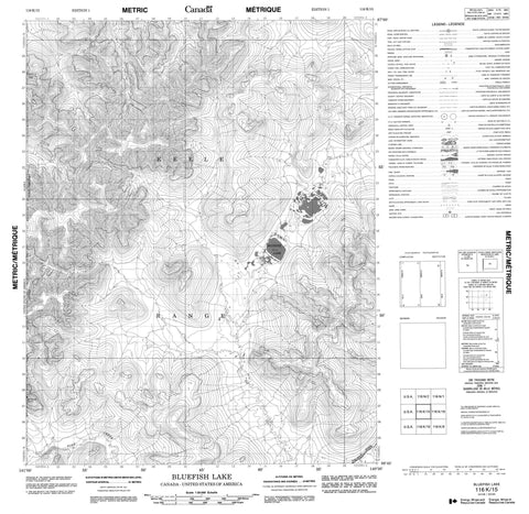 116K15 Bluefish Lake Canadian topographic map, 1:50,000 scale