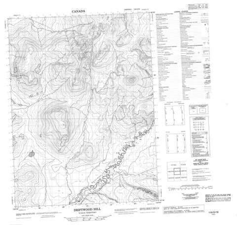 116O16 Driftwood Hill Canadian topographic map, 1:50,000 scale