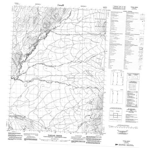 116P13 Takiah Creek Canadian topographic map, 1:50,000 scale