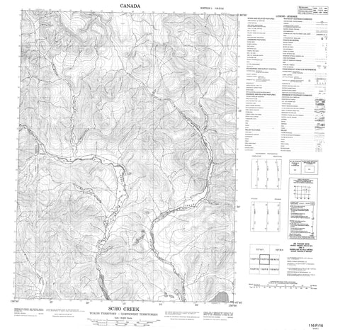116P16 Scho Creek Canadian topographic map, 1:50,000 scale