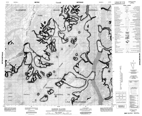 120F06 Barrier Glacier Canadian topographic map, 1:50,000 scale