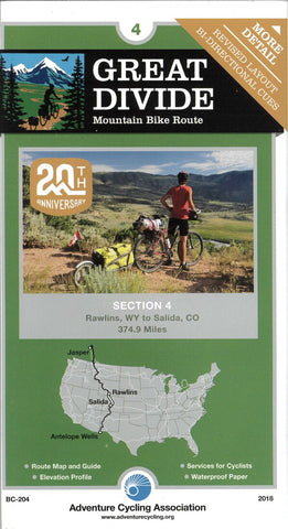 Buy map Great Divide Mountain Bike Route #4 Silverthorne, CO - Platoro, CO