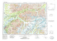 Anchorage Alaska Historical topographic map, 1:250000 scale, 1 X 3 Degree, Year 1962
