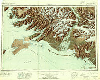 Cordova Alaska Historical topographic map, 1:250000 scale, 1 X 3 Degree, Year 1951