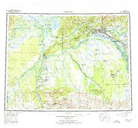 Fairbanks Alaska Historical topographic map, 1:250000 scale, 1 X 3 Degree, Year 1952