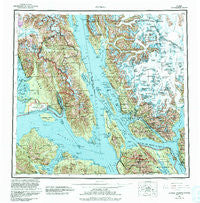 Juneau Alaska Historical topographic map, 1:250000 scale, 1 X 2 Degree, Year 1962