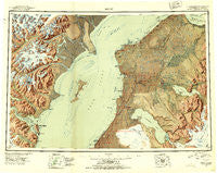 Kenai Alaska Historical topographic map, 1:250000 scale, 1 X 3 Degree, Year 1944