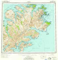 Kodiak Alaska Historical topographic map, 1:250000 scale, 1 X 2 Degree, Year 1952