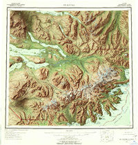 Mt Katmai Alaska Historical topographic map, 1:250000 scale, 1 X 2 Degree, Year 1951