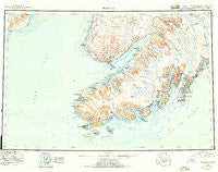 Seldovia Alaska Historical topographic map, 1:250000 scale, 1 X 3 Degree, Year 1951