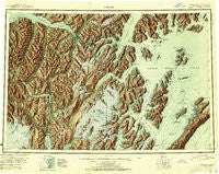 Seward Alaska Historical topographic map, 1:250000 scale, 1 X 3 Degree, Year 1951
