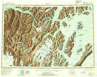 Seward Alaska Historical topographic map, 1:250000 scale, 1 X 3 Degree, Year 1951