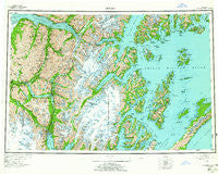 Seward Alaska Historical topographic map, 1:250000 scale, 1 X 3 Degree, Year 1953