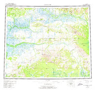 Shungnak Alaska Historical topographic map, 1:250000 scale, 1 X 3 Degree, Year 1955