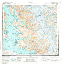 Sumdum Alaska Historical topographic map, 1:250000 scale, 1 X 2 Degree, Year 1952