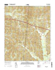 Bexar Alabama Current topographic map, 1:24000 scale, 7.5 X 7.5 Minute, Year 2014