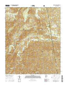 Borden Springs Alabama Current topographic map, 1:24000 scale, 7.5 X 7.5 Minute, Year 2014