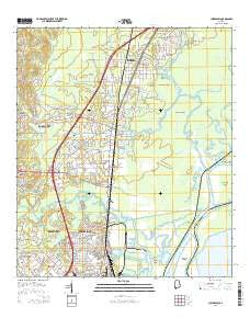 Chickasaw Alabama Current topographic map, 1:24000 scale, 7.5 X 7.5 Minute, Year 2014