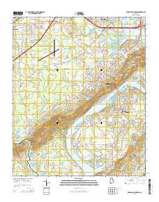 Dunaway Mountain Alabama Current topographic map, 1:24000 scale, 7.5 X 7.5 Minute, Year 2014