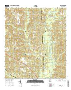 Earlville Alabama Current topographic map, 1:24000 scale, 7.5 X 7.5 Minute, Year 2014