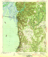 Fairhope Alabama Historical topographic map, 1:62500 scale, 15 X 15 Minute, Year 1944